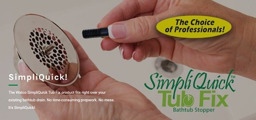 Watco SimpliQuick Tub Fix Bathtub Hair Catcher - White